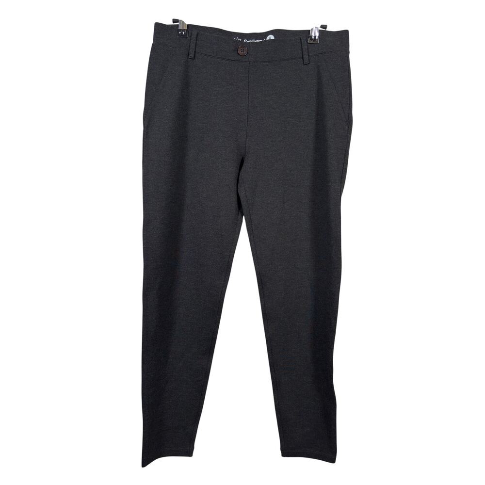 Betabrand Dress Pant Yoga Pants Womens Medium Petite Charcoal Gray Skinny Ponte